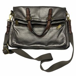 FOSSIL Silver Explorer Foldover Messenger Bag Purs